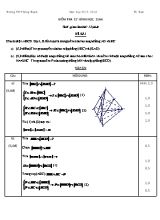 Đề kiểm tra 15 phút môn Hình học Lớp 11 - Năm học 2017-2018 - Trường THPT Đông Thạnh (Có đáp án)